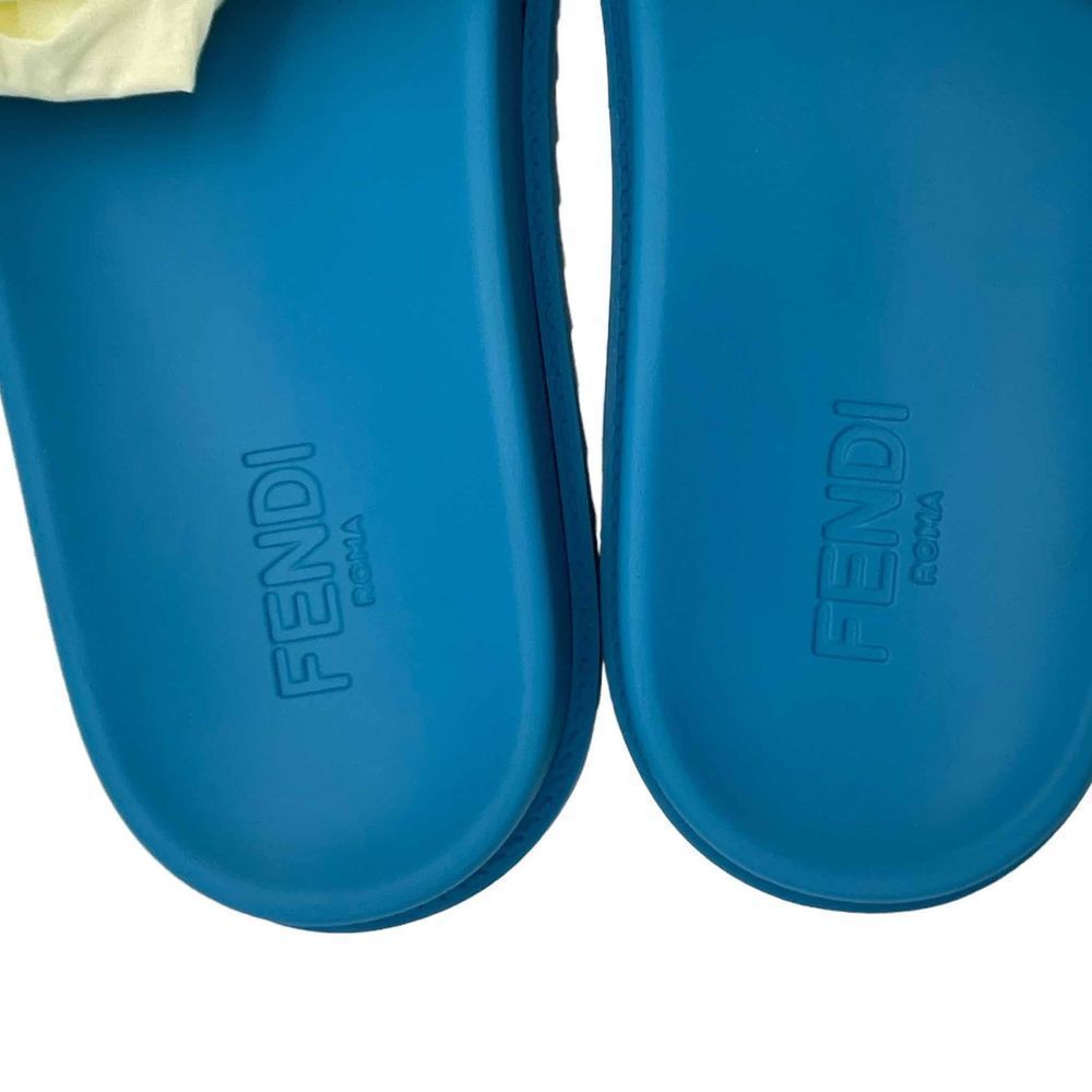 Blue Fendi FF logo Slides - Picture 8 of 12